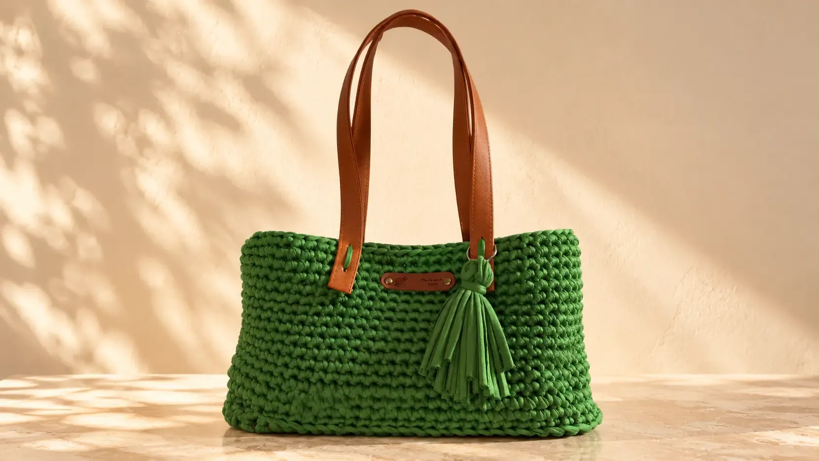 Sac Karina en crochet, couleur sapin