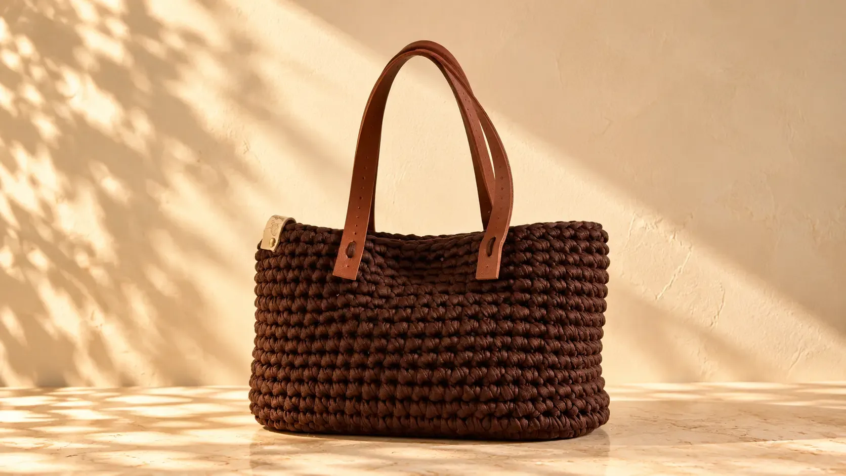 Sac Lola en crochet, couleur chocolat