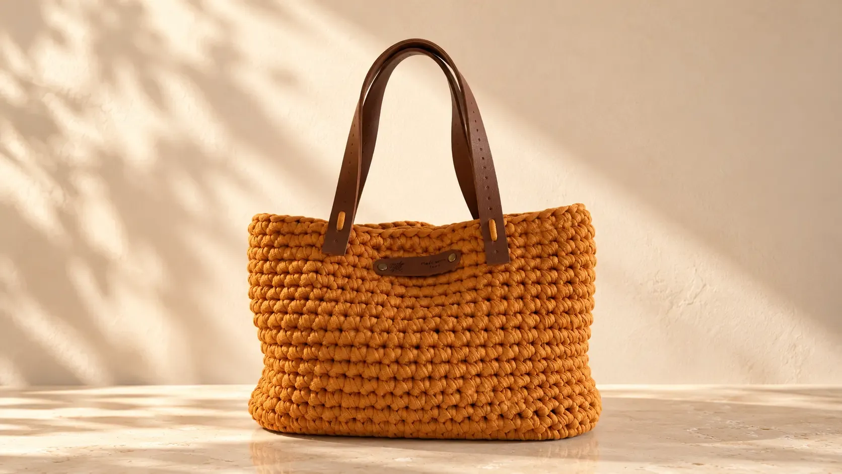 Sac Lola en crochet, couleur citrouille