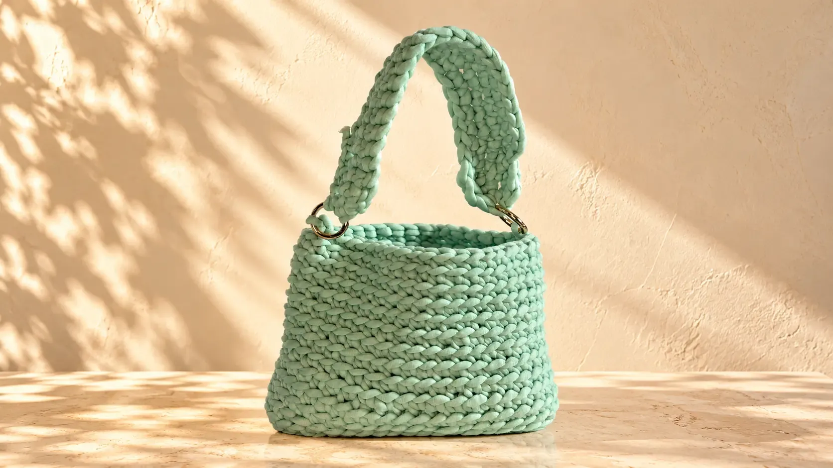 Sac Sofia en crochet, couleur vert d'eau